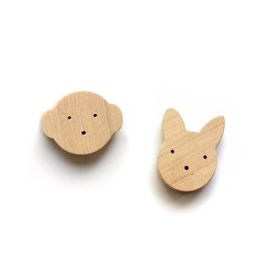 Wooden Animal Magnets for Kids - Kangaroo & Monkey - SAMPLE SALE
