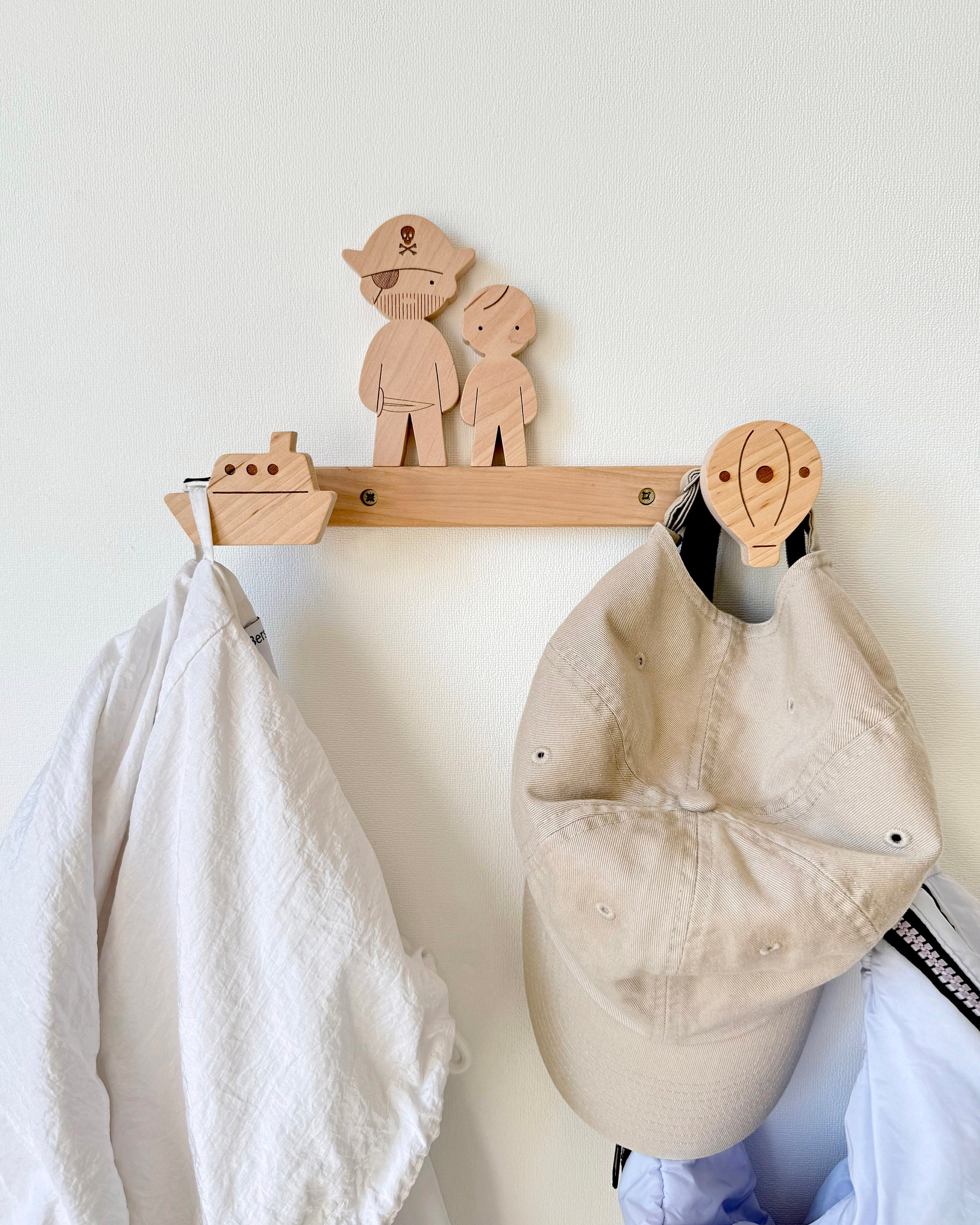 MouseHouse Kinder Wandhaken – Auto-Design, Blau, Aus Holz, 3 Haken Für Jungenzimmer