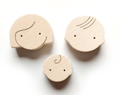 Holzmagnete für Kinder - Familie - Mama, Papa, Baby - 3er Set