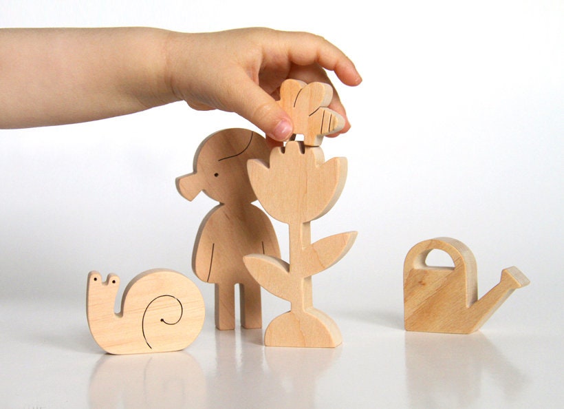 Wooden toys Garden play set Educational toys Etsy