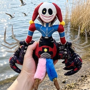 Oliver Prototype 1006 Jester Spider Plush, Poppy Playtime Chapter 5 Cham Clown Toy, Creepy Cute Horror Game Plushie, Collector Gamer Gift