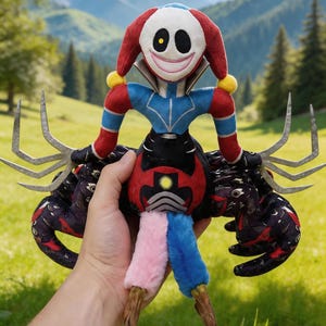 Oliver Prototype 1006 Jester Spider Plush, Poppy Playtime Chapter 5 Cham Clown Toy, Creepy Cute Horror Game Plushie, Collector Gamer Gift