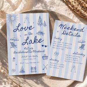 Love on the Lake Bachelorette Invitation & Itinerary (Digital Download)