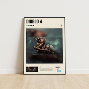 Diablo 4 Dark Fantasy-poster, väggkonst i spelrum (digital nedladdning)