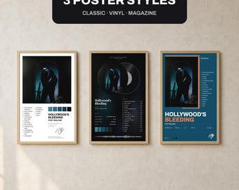 Póster del álbum Hollywood's Bleeding de Post Malone / Lista de canciones impresa (Descarga digital)