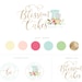 Custom Premade Watercolor Bakery Logo Design - Cake Logo Branding Kit - Catering Logo - floral mixer Logo Design