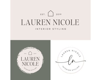 Modern House Logo Instant Download, Minimalist Interior Design Logo Design, Realtor Logo watermark Set, Home Small Buisiness Logo Kit, Home1