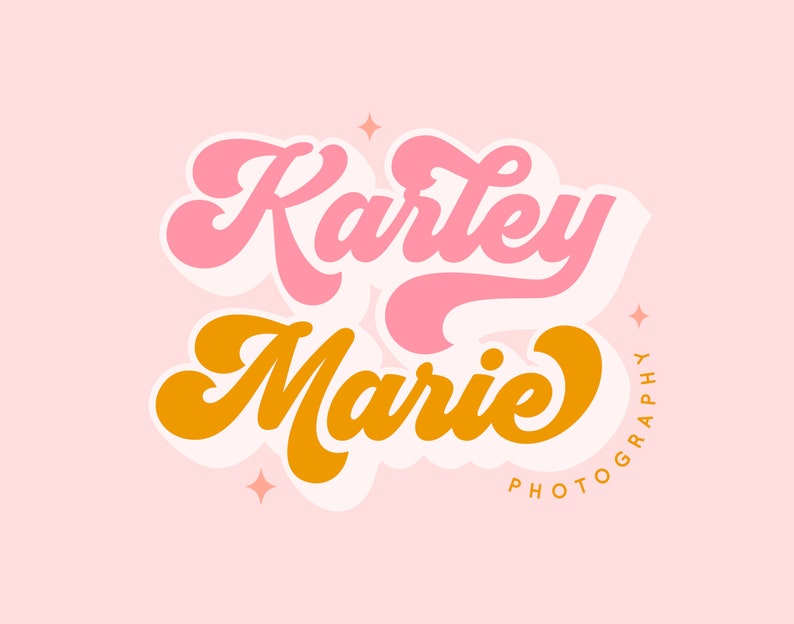 May include: A pink and orange logo with the text "Karley Marie Photography" in a retro font style.