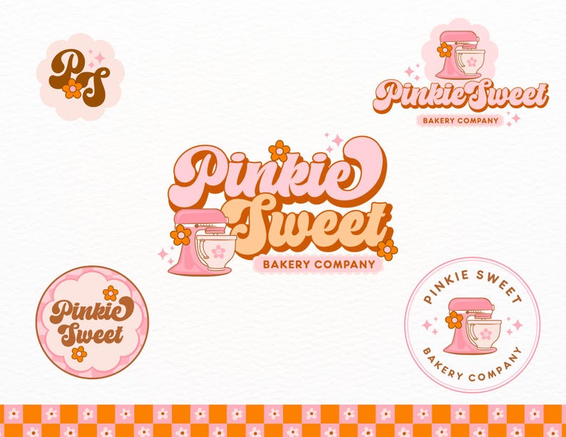 pink and white modern bakery logo Images High Quality... Retro Bakery Logo Canva Template, Trendy Fun Pink Mixer Baking Logo ...