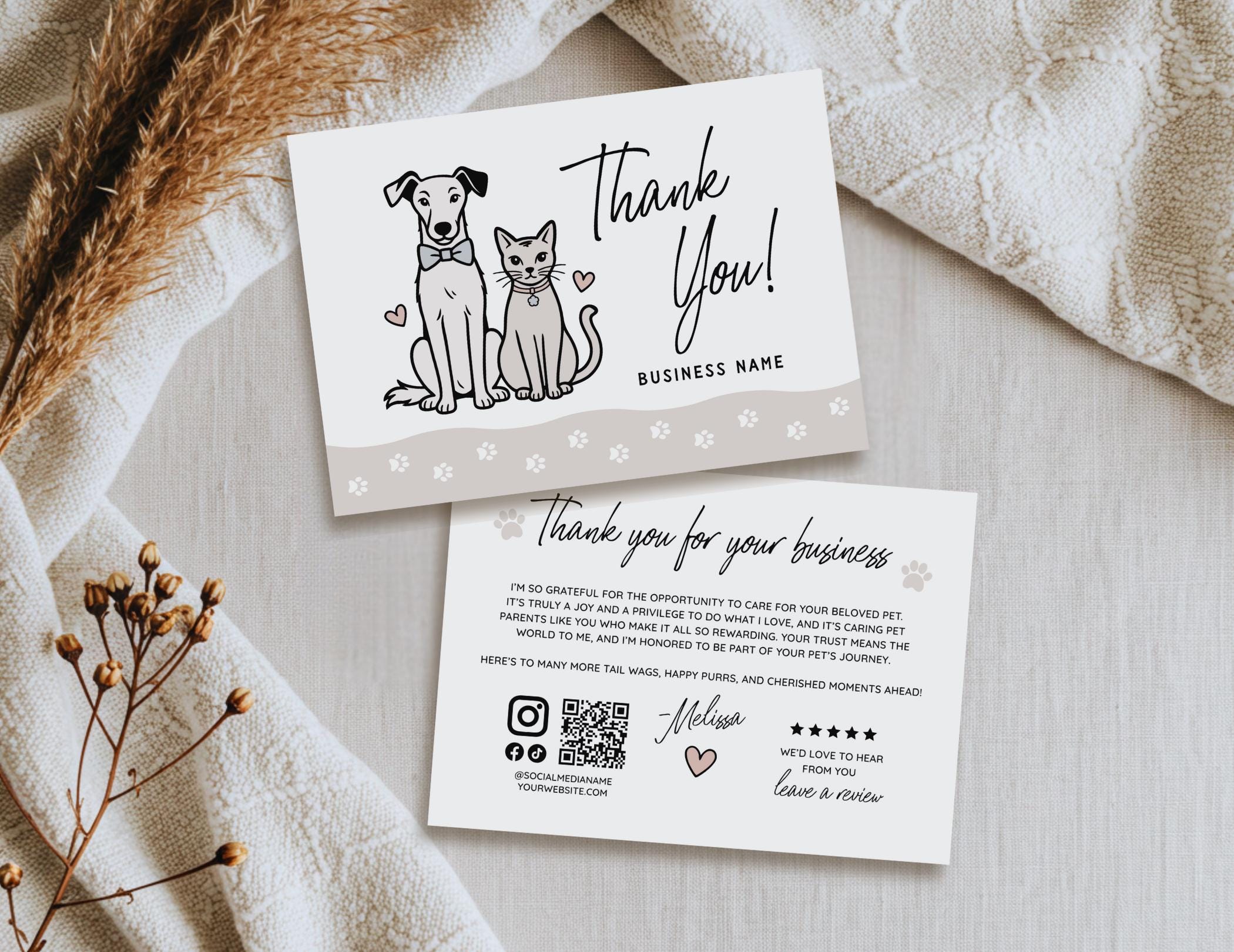 Dog Speak Thank U Karte – Danke-Karte Für Hundesitter, Mit Pfoten-Motiv