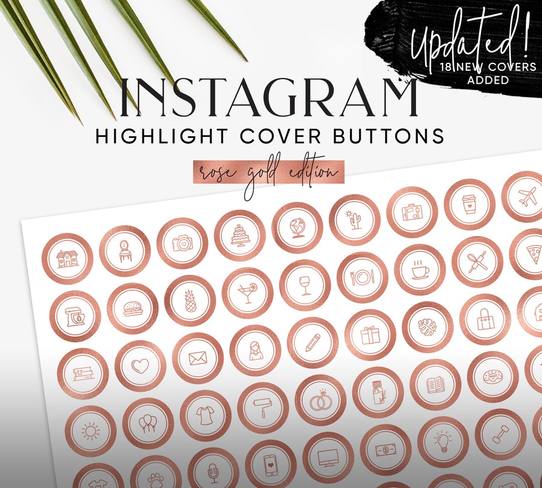 132 Rosegold Instagram Highlight Story Cover Buttons Rose - Etsy
