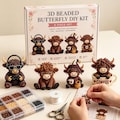 3D Seed Bead Highland Cow DIY Kit Birthday  DIY Bead Animal Craft Box Gift for Adult Crafters & Cow Lovers Gift for Craft Lovers product logo