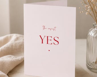 Afdrukbare verlovingskaart | De eenvoudigste ja | Minimale bruiloft gefeliciteerd kaart | Direct downloaden