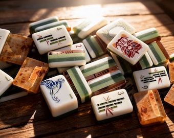 American Mahjong Set 30mm, 160 Acrylic Tiles, Crystal Acrylic Engraved & Printed, Gift for Players