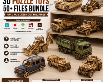 3D Wooden Toy Puzzle Files Bundle | CNC & Laser Cut Ready (Digital Download)