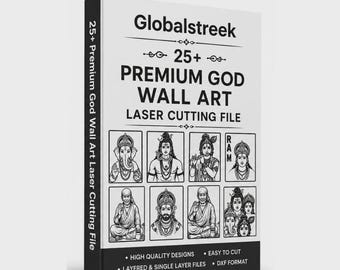 Hindu God Wall Art Laser Cut File Bundle | CNC Vector Designs (Digital Download)