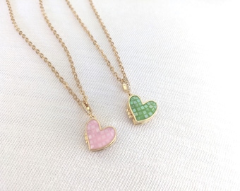 Wicked-Inspired Heart Necklace: green/pink shell locket Elphaba Glinda matching bestie jewelry Defy Gravity For Good Mothers Day/Easter gift