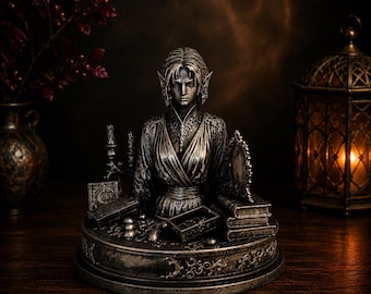 Oude Fae-buste | Amren-geïnspireerde ACOTAR-plankdecoratie | Dark Fantasy-verzamelobject
