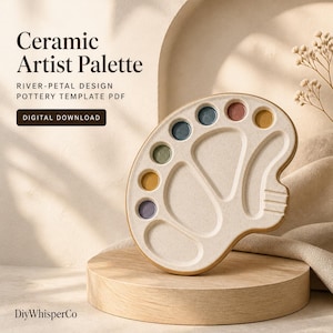 Ceramic Paint Palette Pottery Template, Slab Building Pattern, Printable Download