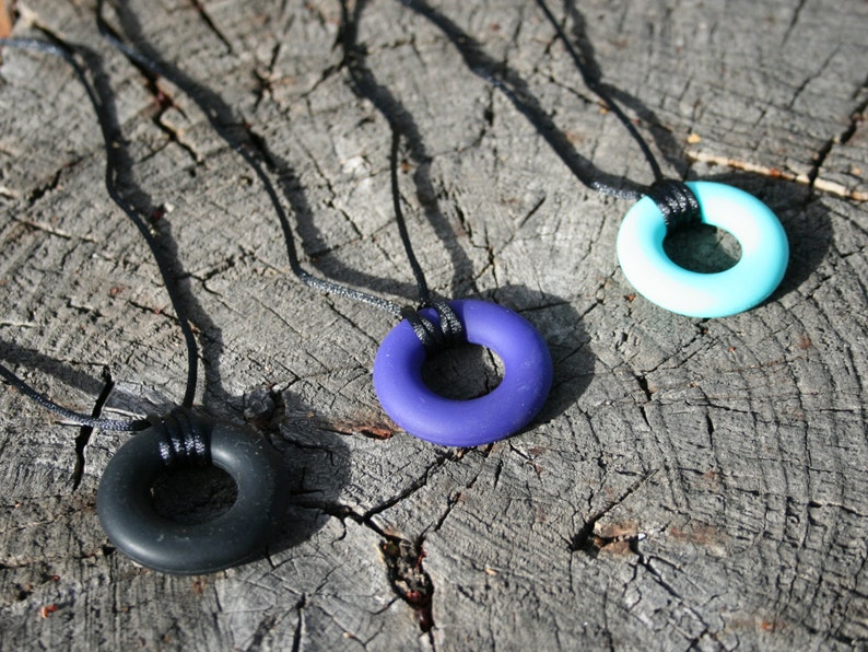 Sensory Necklace for Children With Chewable Circle Pendant Etsy