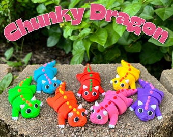 3D Printed Dragon Fidget Toy: Articulated Desk Decor, Party Favor