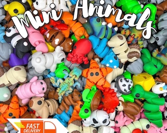 3d printed articulated toys Kids Gift, Party Favors, Fidget Toy, Gift Bag, Mini Animal Gift Bags, Sensory Play, Animal Gifts