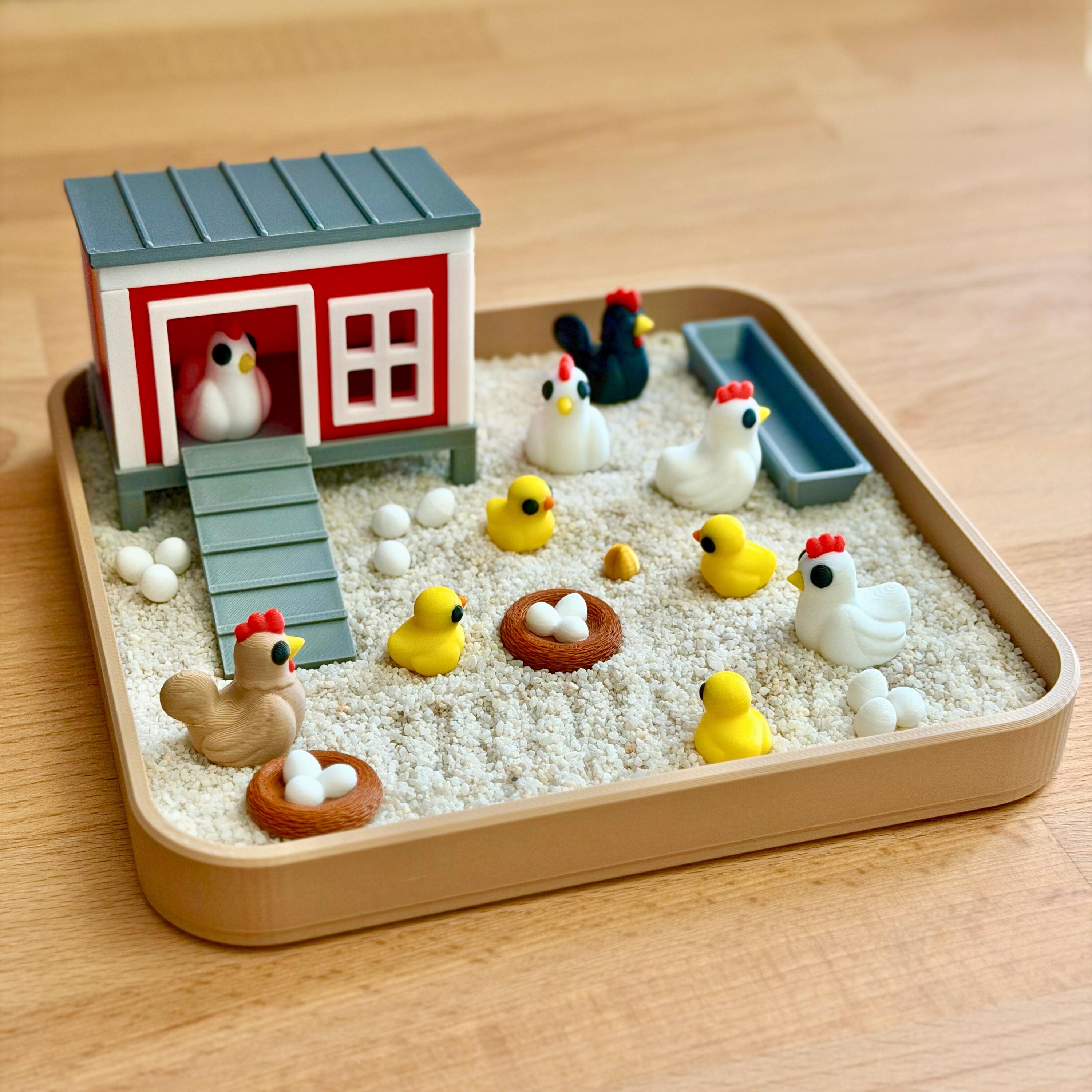 Zen Chicken Coop Garden Desk Toy – Mini Chicken Zen Garden Kit