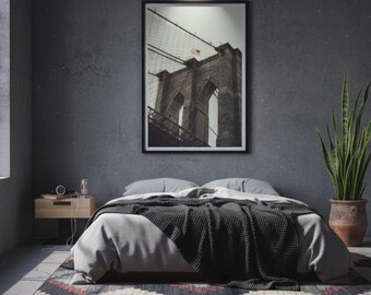 Brooklyn Bridge Photography Matte Vertical Poster | New York City Landmark