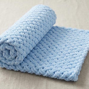 Loop Yarn Baby Blanket Pattern PDF Finger Knit Blanket Easy Tutorial