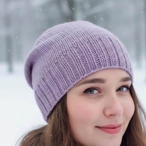 Modello PDF per berretto lavorato a maglia, modello per cappello morbido, berretto facile da lavorare a maglia, modello per principianti, cappello per tutta la famiglia