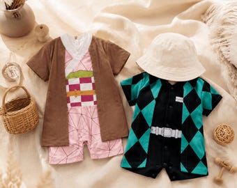 Kimono Style Doll Outfit, Pink or Teal Check Short Sleeve Costume for Baby Doll Photography and Display