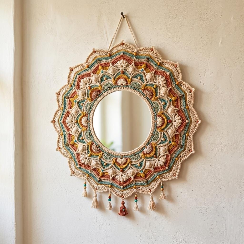 39 Stunning Crochet Mandala Patterns You Will Want To Make 8 Boho Mandala Crochet Mirror Step By Step
