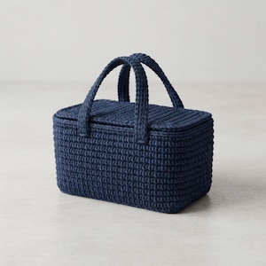Crochet Box Basket with Handles Pattern PDF Step By Step