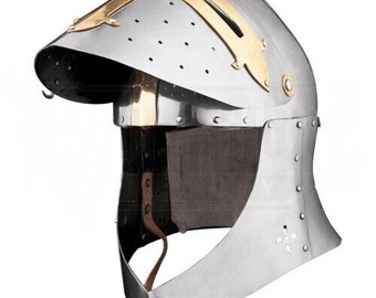 Mittelalterlicher Tempelritter Helm | Stahl Ritterhelm | Kreuzritter Helm beste Rüstung