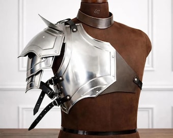 Handgefertigte Mittelalterliche Ritter Stahl Brust-Platte Rüstung mit Schulterpanzer - LARP Cosplay von Schulterschutz