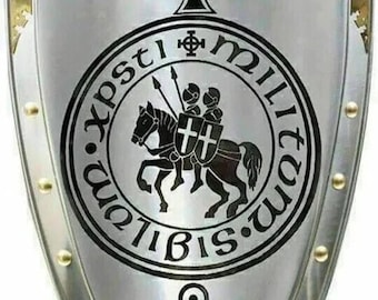 1 Mittelalterliches Wappenschild Stahlkrieger Ritter Stahlkampfrüstung Wappenschild