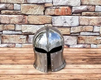 Mittelalter 15 Jahrhundert Rüstungs Helm - Stahlpanzer Schaukampfhelm Kriegerhelm