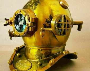 Messing Antik Finish Boston Marine Scuba Mark V US Navy Taucher Taucherhelm
