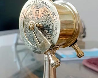 Vintage Messing Marine Telegraph: Antiker dekorativer Desktop-Schiffstelegraph