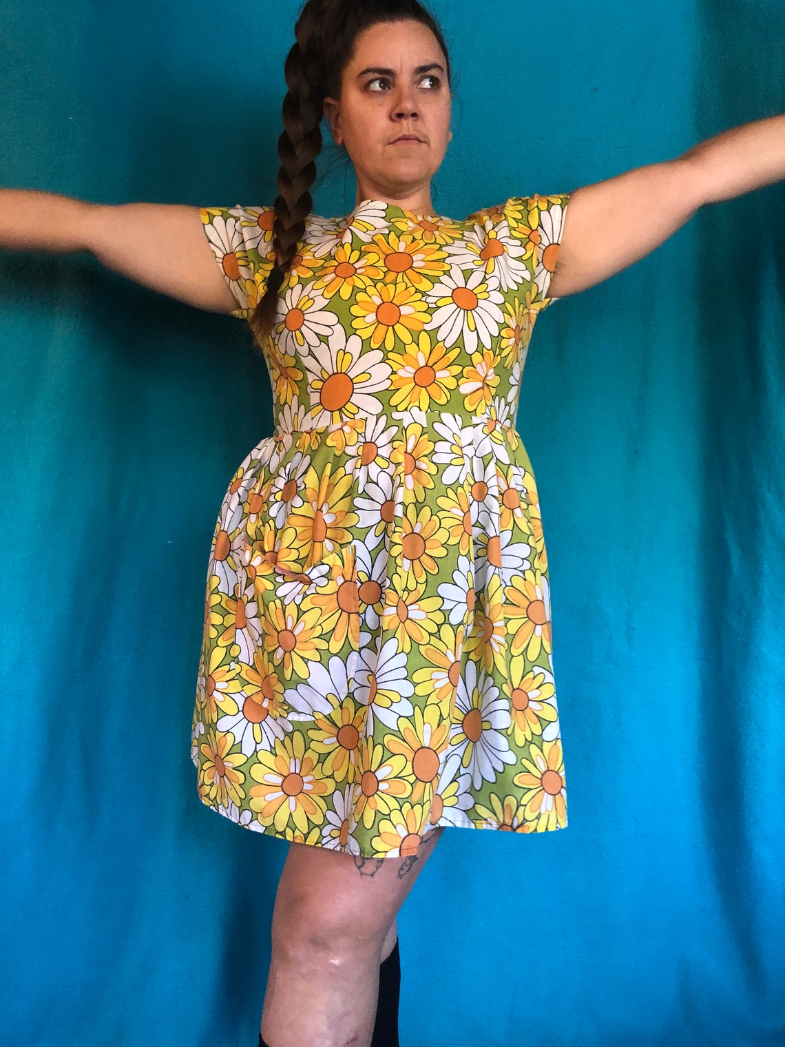 Sz 14 handmade daisy dress plus size Etsy
