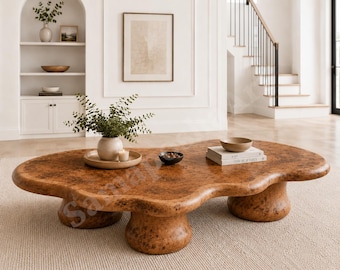Organic Burl Wood Coffee Table | Handmade Luxury Living Room Furniture | Sculptural Artisan Centerpiece