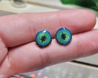Kolczyki Eye of Ender | Biżuteria do gier Pixel Art