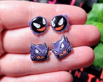 Ghost bois stud earrings, gift for gamers