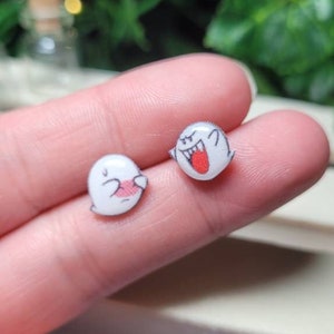 Video game ghost stud earrings