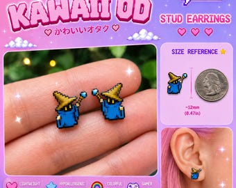 Black Mage Stud Earrings | JRPG Fandom Jewelry