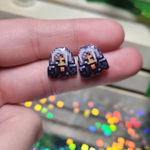 Sephiroth pixel stud earrings
