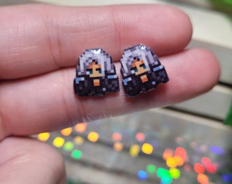 Sephiroth pixel stud earrings