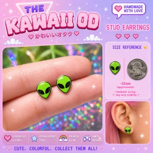 Alien Stud Earrings | Retro 90's style earrings.