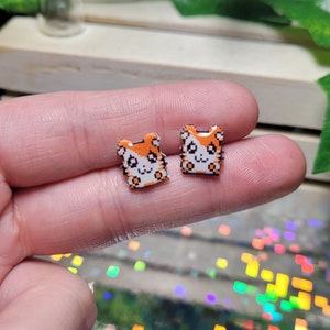 Cute hamster stud earrings