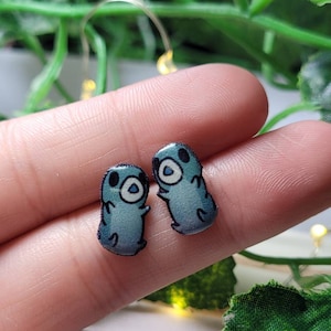 Hollow knight little grub earrings,gaming gift.// Stainless steel, resin, plastic.